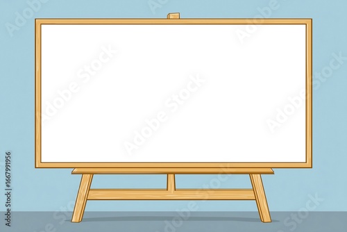 Wooden Easel with Blank Drawing Board Illustration, for Art Creation, Teaching Demonstration, Studio Decoration Scenarios