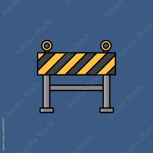 Road Barrier Vector Icon