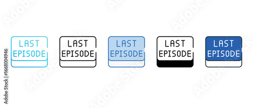 Last Episode icon design with white background stock illustration