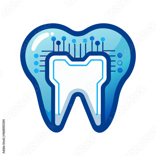Flat a dental tech logo icon vector illustration design