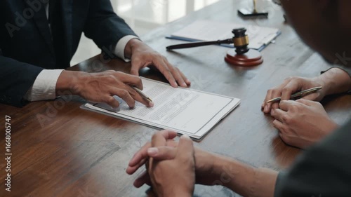 Contract signing event office meeting action professional environment close-up viewpoint legal concept