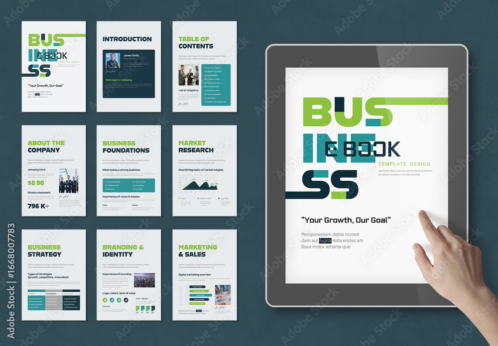 Professional Digital E-Book Layout and Cover Design Stock Template ...