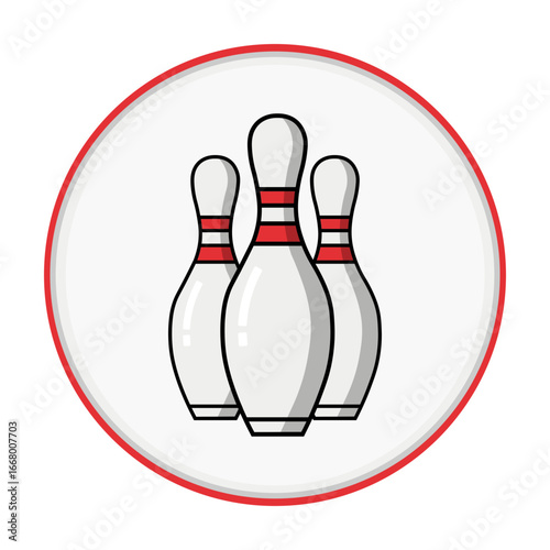 Bowling Pins Set Vector Icon