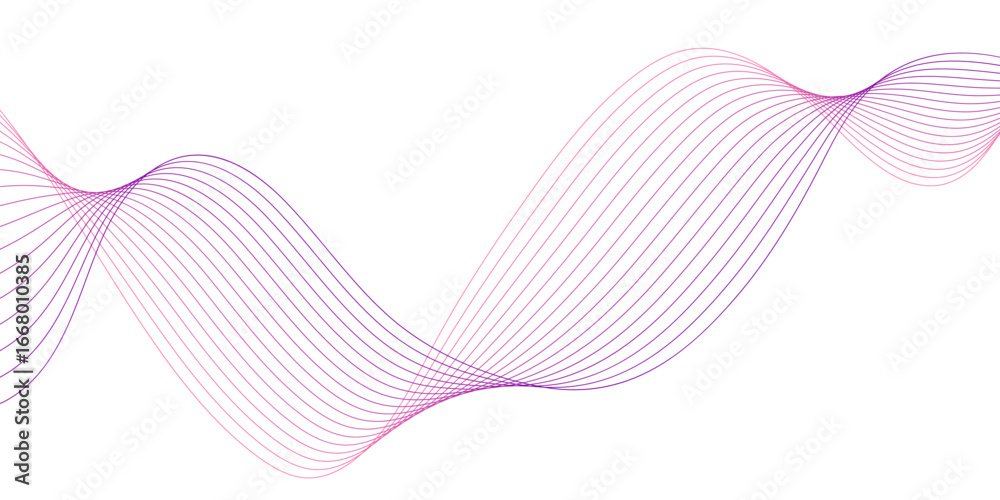 Abstract wave pattern with smooth curves in shades of purple on a white background Abstract wave pattern with smooth curves in shades of purple on a white background