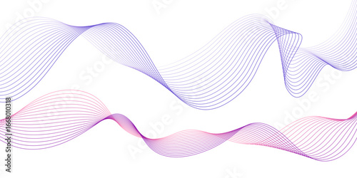 Colorful wave patterns flow gracefully across a white background creating an elegant visual effect in digital design