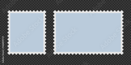 Blank postage stamps. Postage stamps in flat design