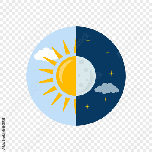 Day and night concept vector illustration
