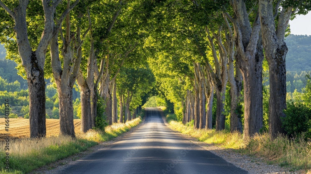 Obraz premium Typical road in Provence between Apt and Manosque (