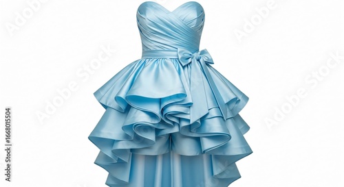 Elegant blue satin gown perfect for prom, weddings, or special occasions