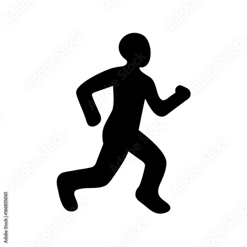 Silhouette of a runner in motion representing exercise and physical activity