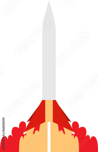 Illustration of a Rocket Launching into Space