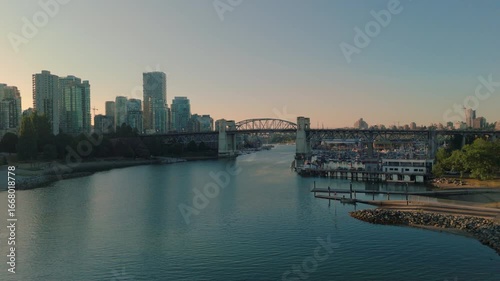 Wallpaper Mural A low approach to False Creek and the Burrard Street Bridge in Vancouver Torontodigital.ca