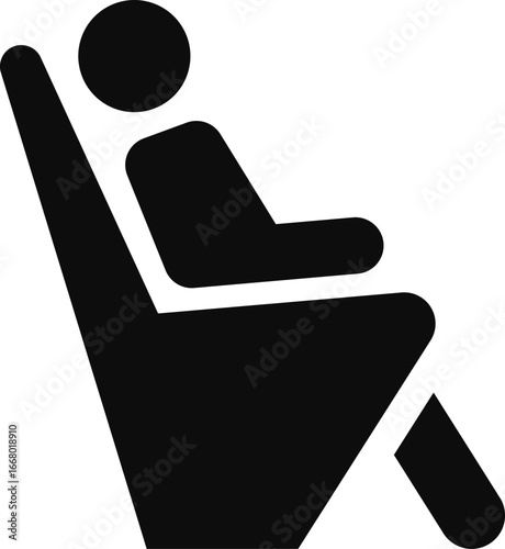 Vector illustration of relax area (lounge) icon silhouette isolated on white background	