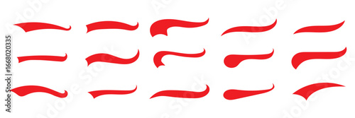 Vintage swooshes text tails for baseball design. Sport underline for retro decoration. Black vector illustration on a white background.