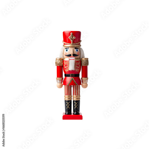 Celebrate the holidays with a classic decorative red nutcracker soldier, perfect for adding festive cheer to any Christmas display, evokes a sense of tradition and joy