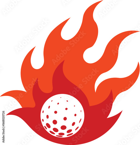 vector illustration of a strawberry in a fire