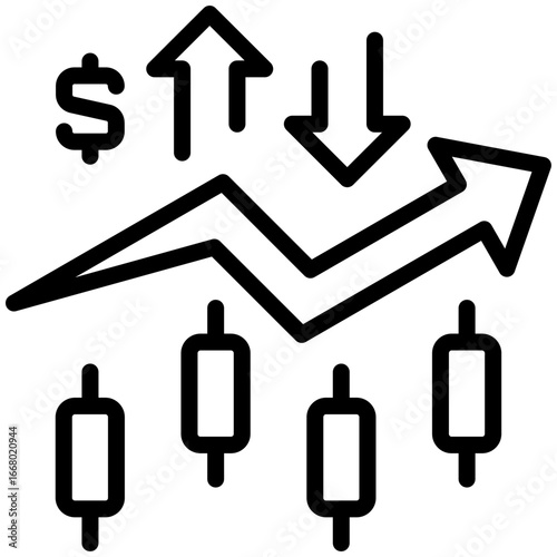 trading icon isolated on white background. vector illustration icon for Investment and Financial Innovations