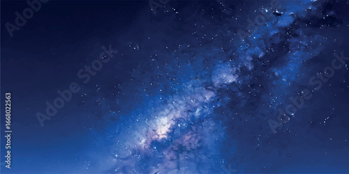 Vast starry night sky with the milky way galaxy stretching across the darkness, cosmic beauty