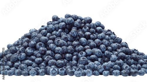 Freshly picked blueberries isolated on transparent background 