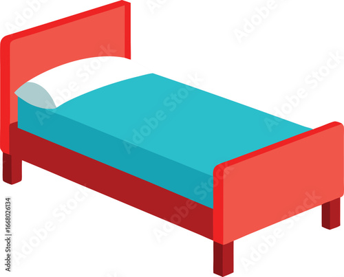 bed in a white background