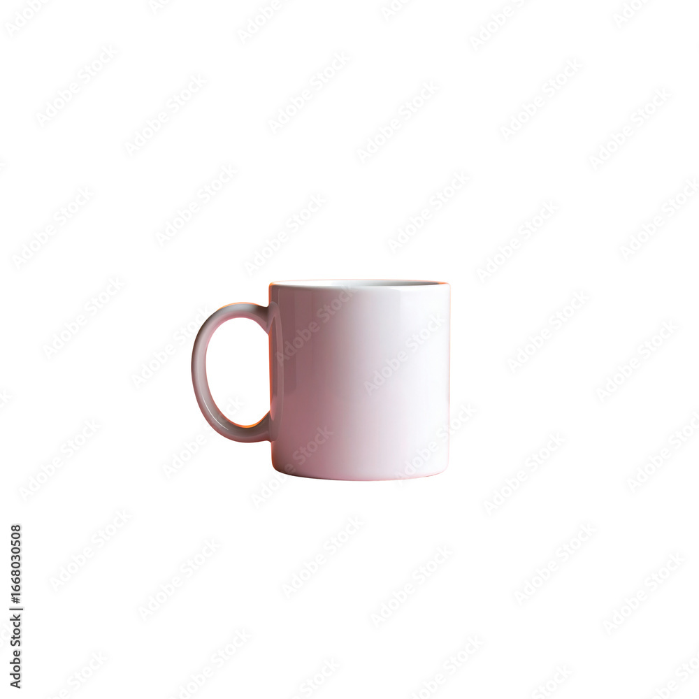 Obraz premium Single white ceramic coffee mug, empty on a white background