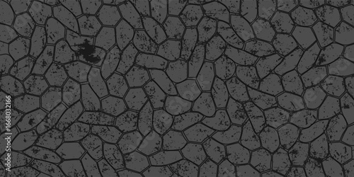 Stone texture, seamless pattern top view. Cartoon textured background, pebbles, UI or GUI graphic layer, design template Vector illustration