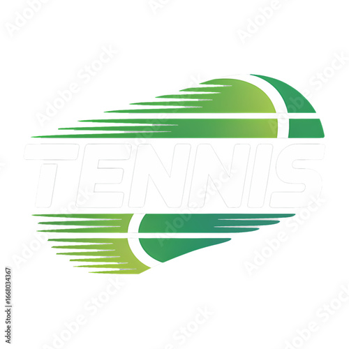 Dynamic tennis graphic showcasing movement and energy with green and white colors representing the sport's excitement and competitiveness