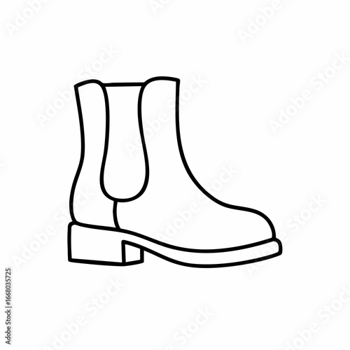 Minimalist Outline of a Stylish Chelsea Boot for Fashion Design