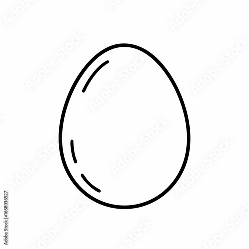 Simple black outline of an egg with subtle curved lines.