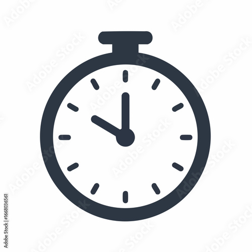 Simple Dark Gray Stopwatch Icon Showing Time