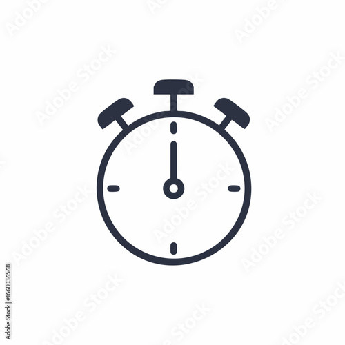 Simple Stopwatch Icon Depicting Time Measurement and Punctuality