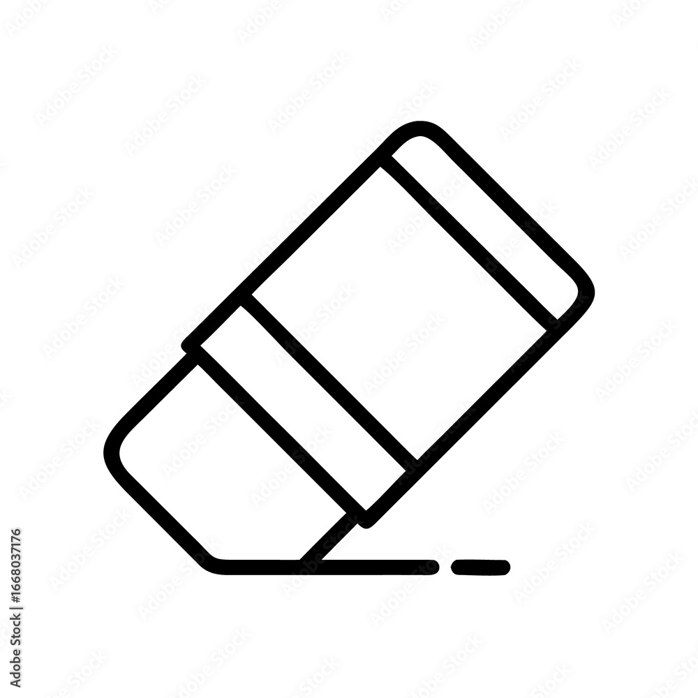 Eraser icon vector illustration of school supplies for correcting mistakes and drawing sketch tool on transparent background