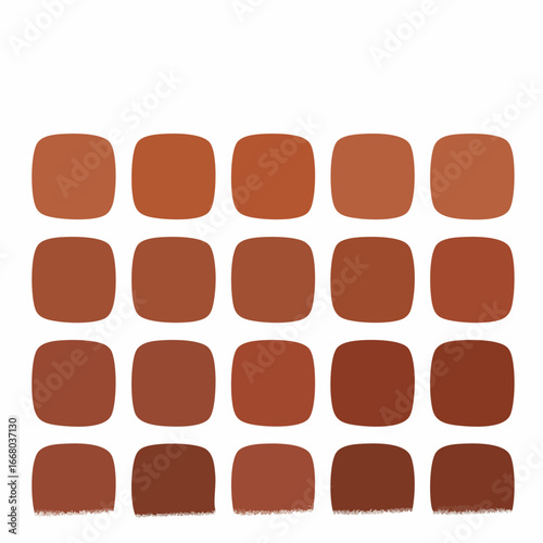 Earthy Tones Palette: Gradient of Rounded Squares in Terracotta, Sienna, and Umber