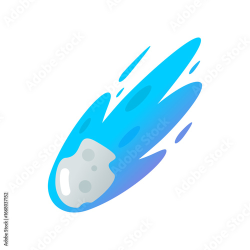 Blue meteorite falling star icon vector design