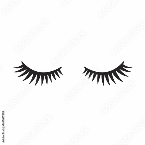 Closed Eyes with Dramatic False Eyelashes Graphic Design