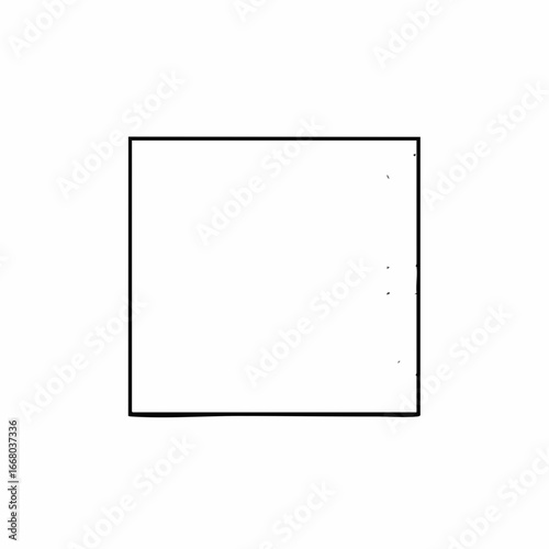 Hand-drawn square with slightly uneven lines and a minimalist aesthetic