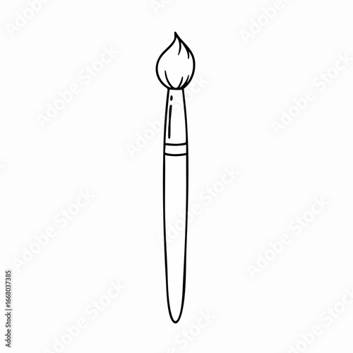 Simple Black and White Paintbrush for Creative Artistic Endeavors