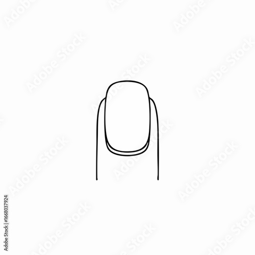 Minimalist Line Art Illustration of a Single Finger with a Rounded Nail