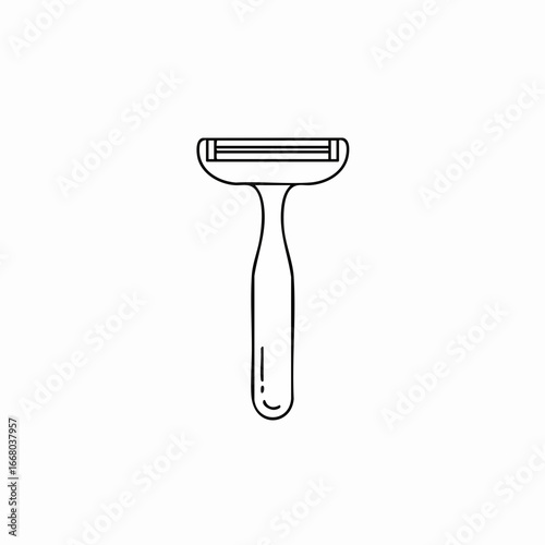 Minimalist Line Art: A Razor with Three Blades for Personal Grooming