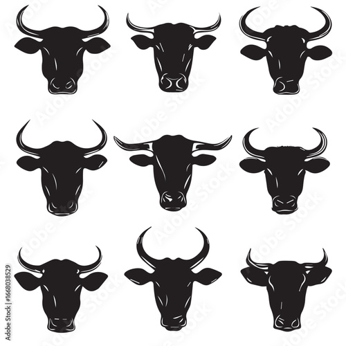 set of cow head