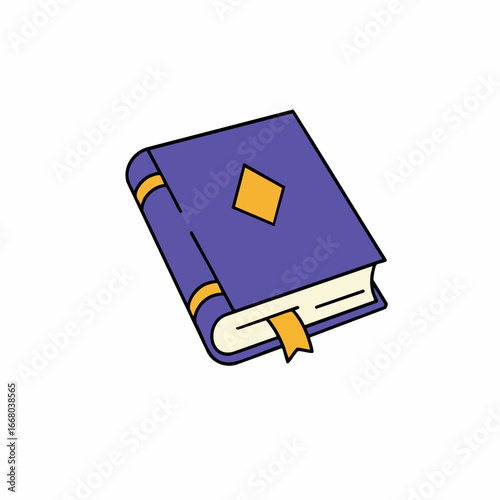 Purple Book with Orange Diamond and Bookmark