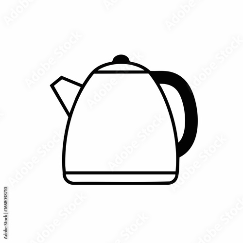 Simple Black and White Teapot Illustration for Kitchen and Beverage Concepts