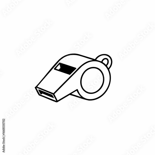 Simple Black and White Whistle Depicting Sports and Refereeing Concepts