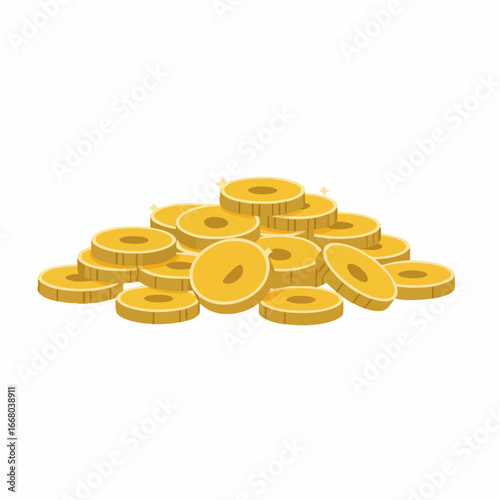 Stacked golden donut-shaped coins with subtle shine, representing wealth and prosperity