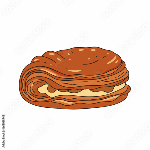Deliciously Layered Pastry with Golden Crust and Cream Filling