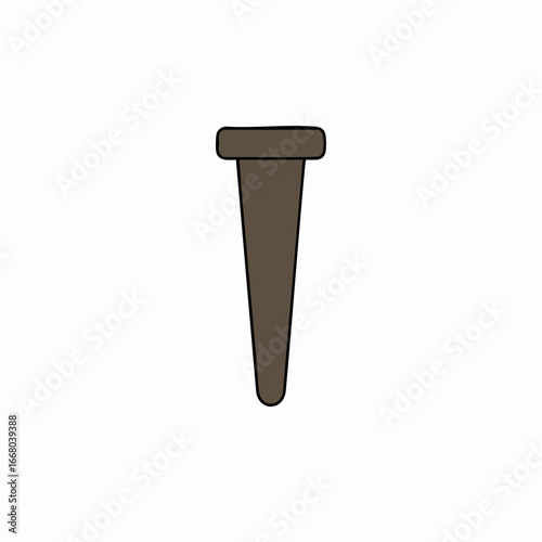 Simple Hand Drawn Brown Tapered Peg Illustration