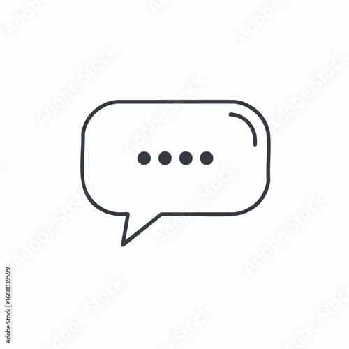 Simple Speech Bubble Icon with Three Dots Indicating Ongoing Conversation