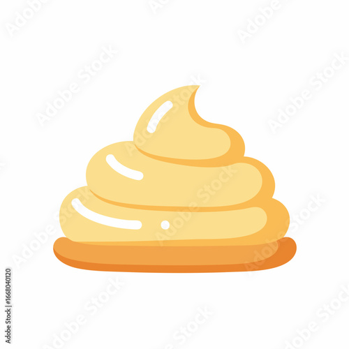 Creamy Yellow Dessert Swirl on a Biscuit Base