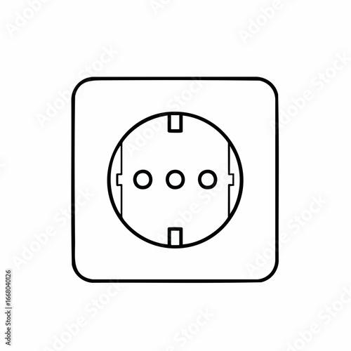 Simple Black and White Electrical Outlet Design for Power Connection