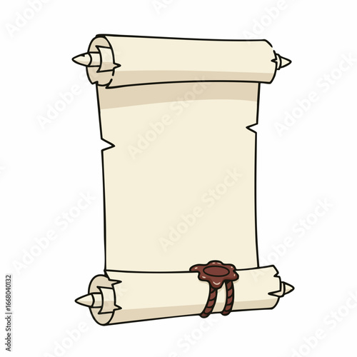 Vintage Rolled Parchment with Wax Seal